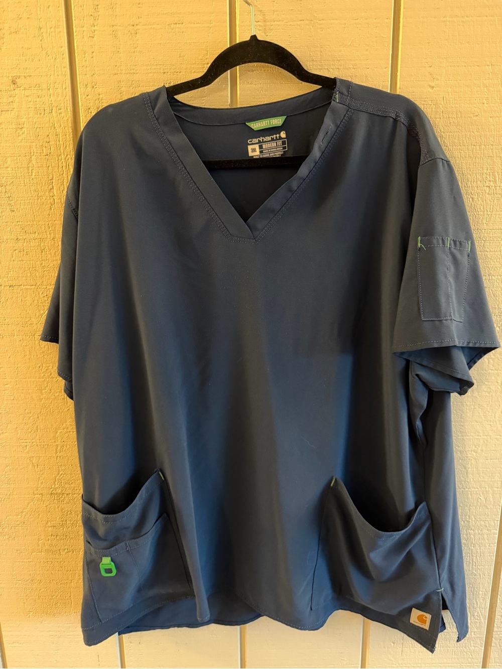 Carhartt Force Navy Scrub Set 3XL Tall Modern Fit Stretch Scrubs